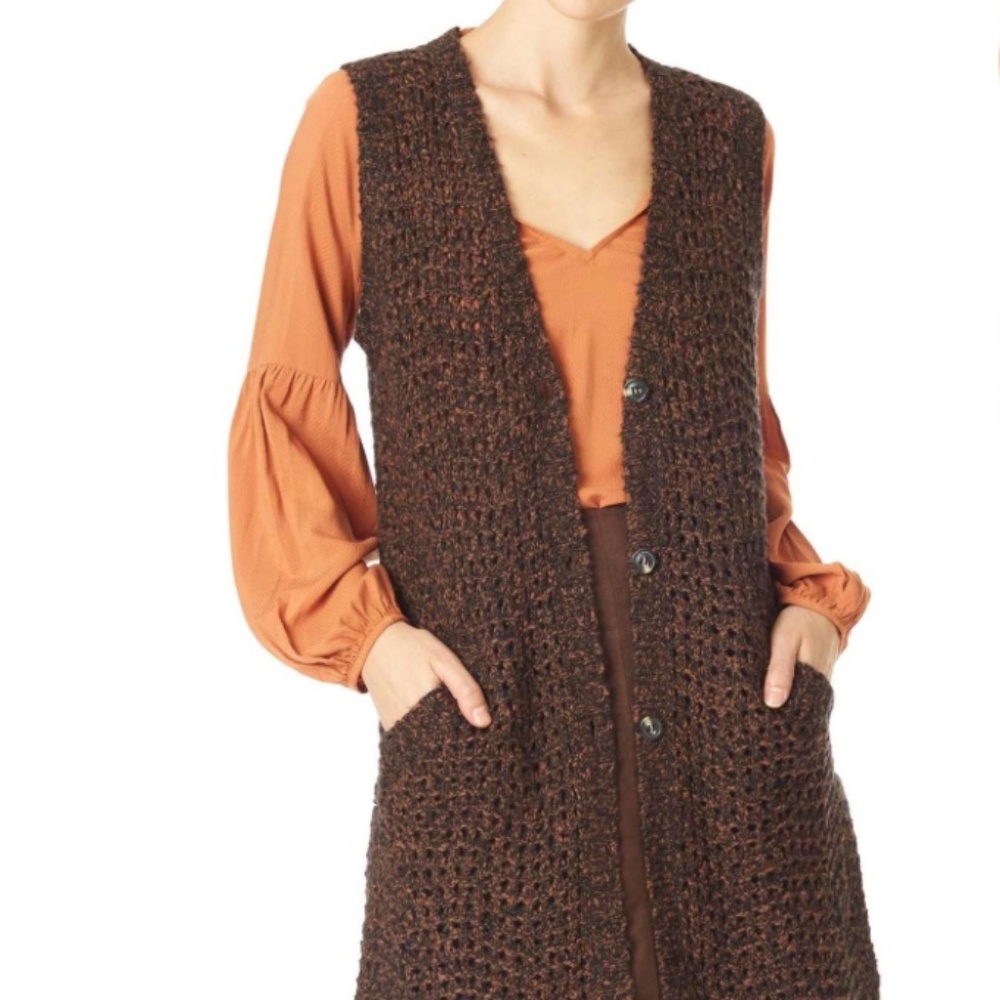 NWT Sanctuary Crochet Vest, SzXS.   FALL SALE